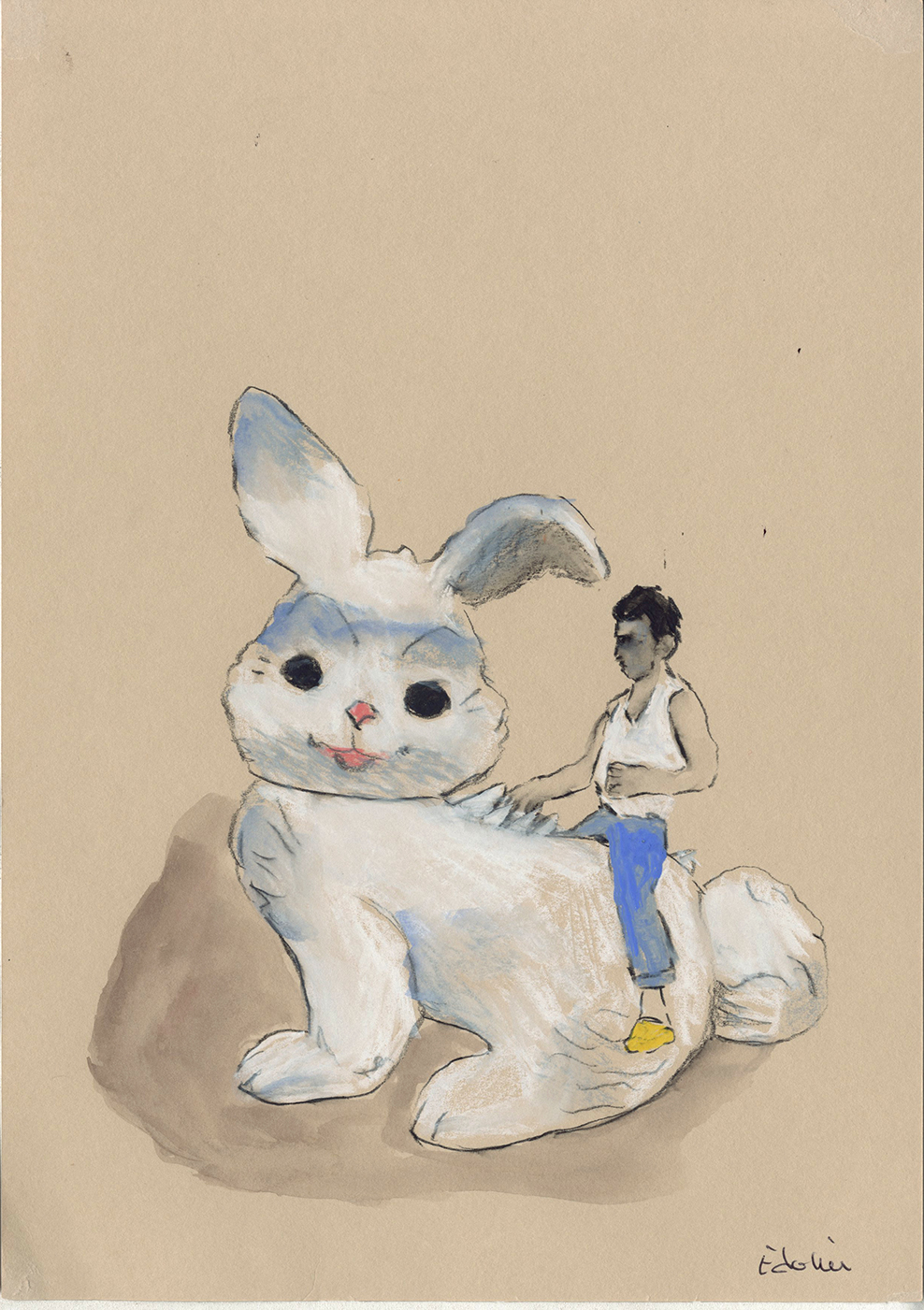 Edi Dubien エディ・ドゥビアン（ウサギのおもちゃに またがる少年）