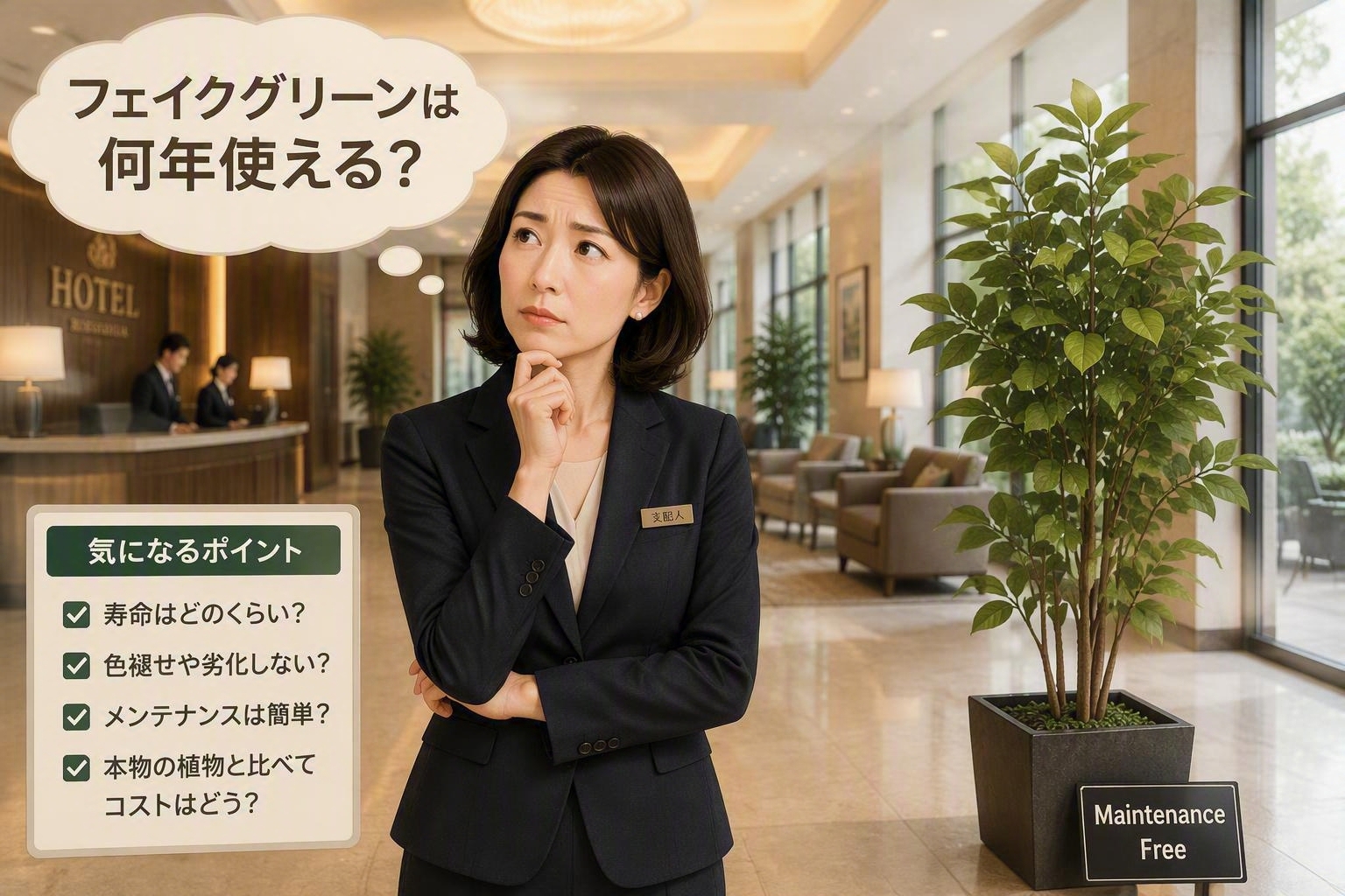 フェイクグリーンは何年使える？寿命・劣化の原因と長持ちさせる方法を解説