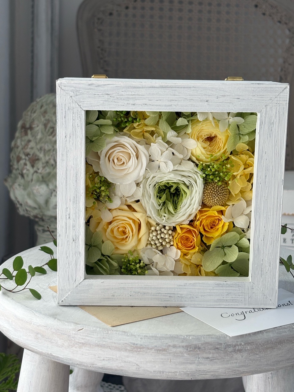 【新作】ボックスフレームのアレンジメントをアップしました！