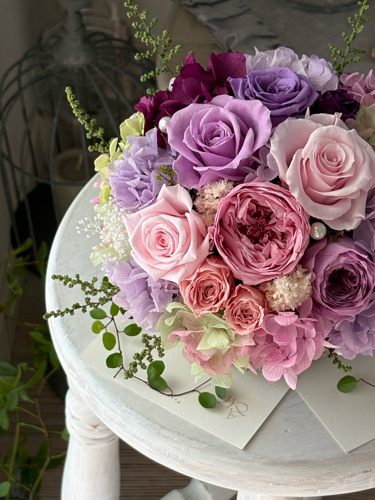 【新作】パープルピンクのエレガントなアレンジメントをアップしました！