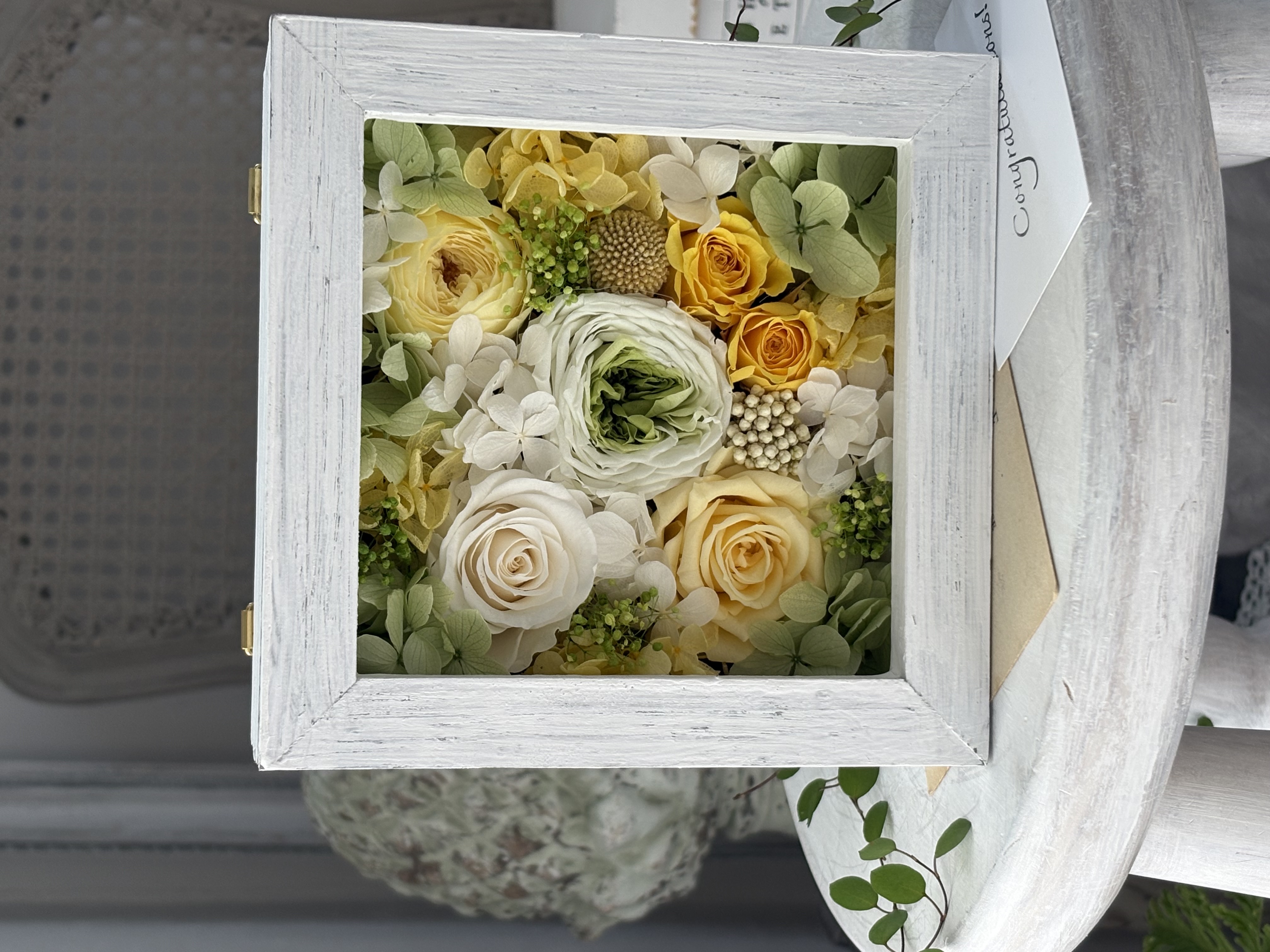 【新作】ボックスフレームのアレンジメントをアップしました！