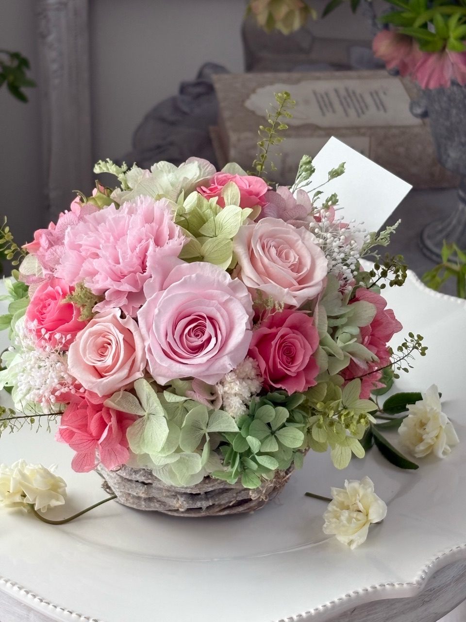 【新作】母の日限定ナチュラルカゴのアレンジメント