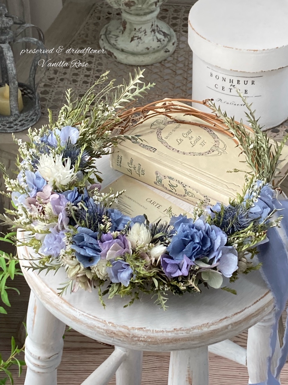 【1点限り】ブルー紫陽花のナチュラルなハーフリースをアップしました。