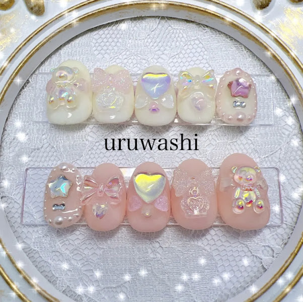 【ちゅるんネイルチップ】ゆめかわ×サブカル！クマさん・ハート・オーロラが量産型にピッタリデザイン♡