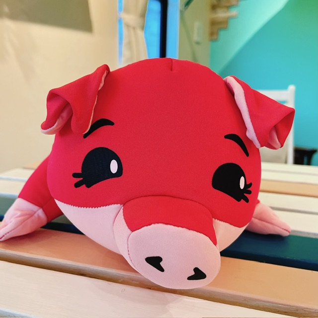 【ハワイ購入品】多機能ネックピロー　pink pig and little bird
