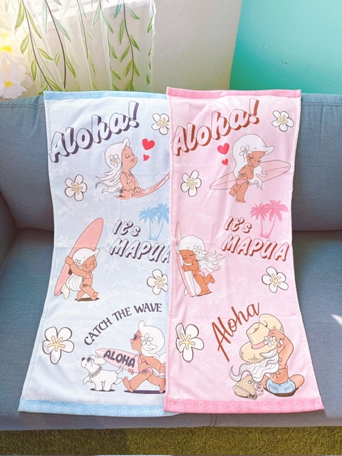 🌺夏フェスや夏のレジャーで肩にかけるのもアリ!なマプアちゃんのハンドタオル