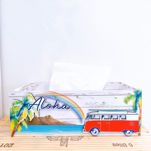 🌺ハワイアンビーチデザインのティッシュボックスで赤鼻でもテンション上げていこう