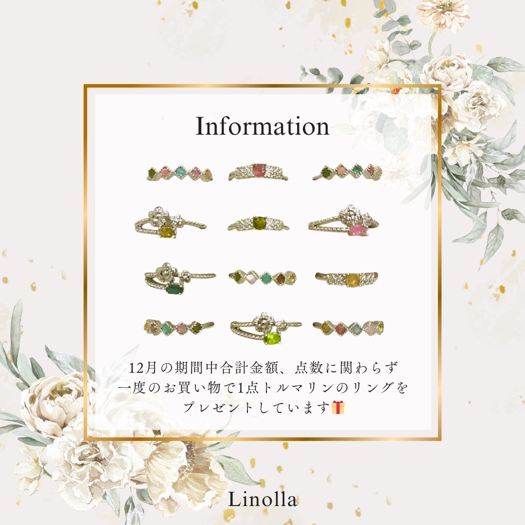 【☆12月購入金額に関わらずリングプレゼント実施中☆】