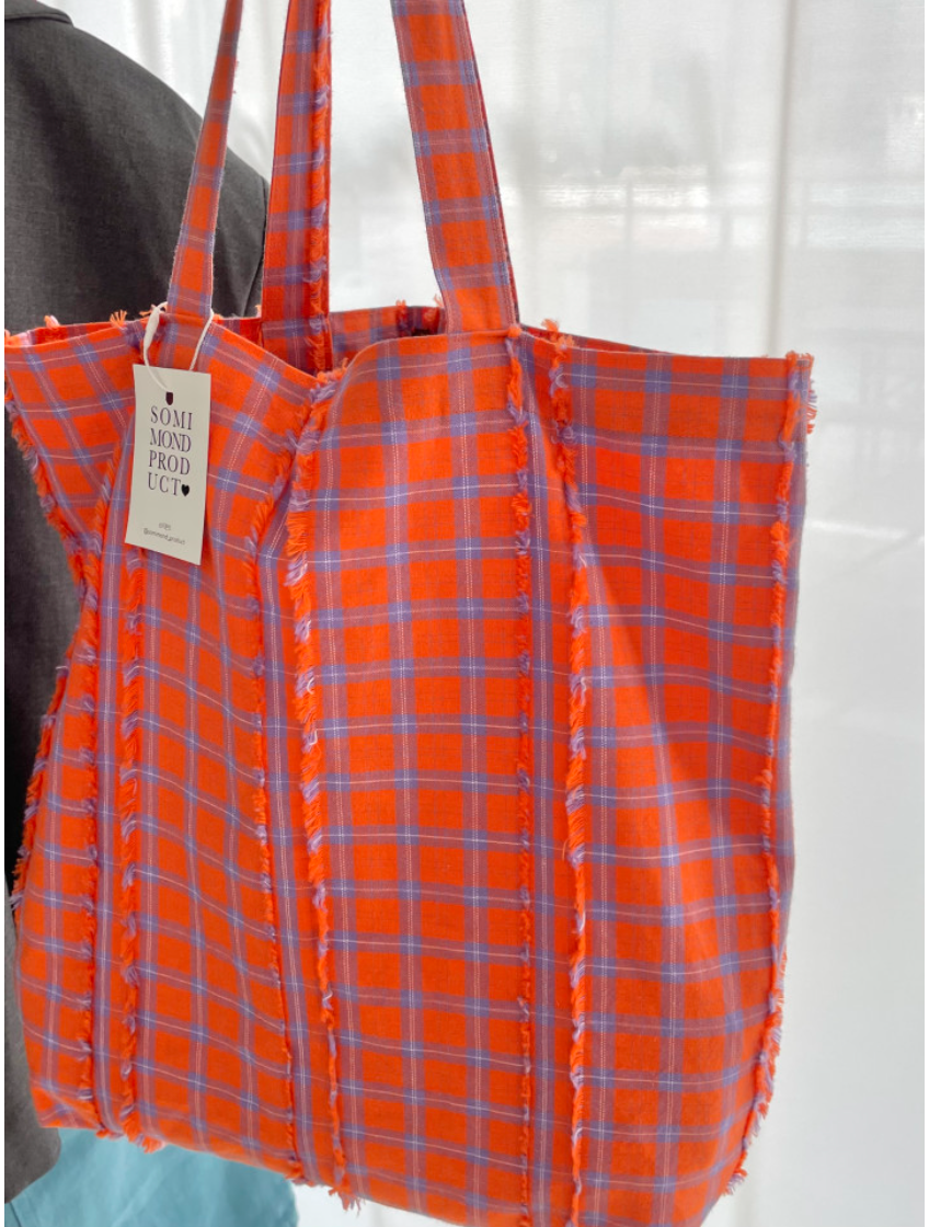 〈ハンドメイド〉デイリーチェックバッグ