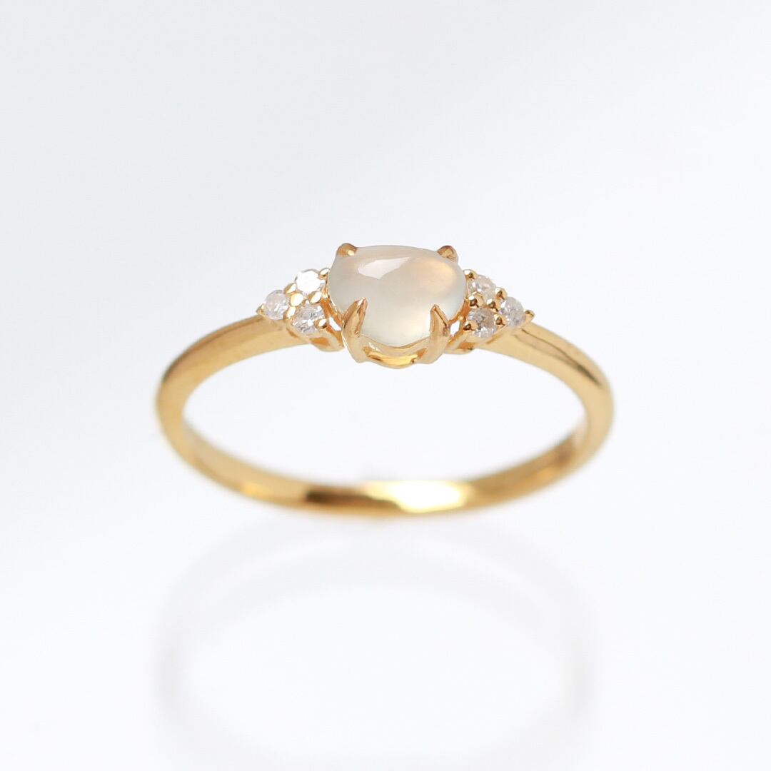 K10YG ice jade diamond ring
