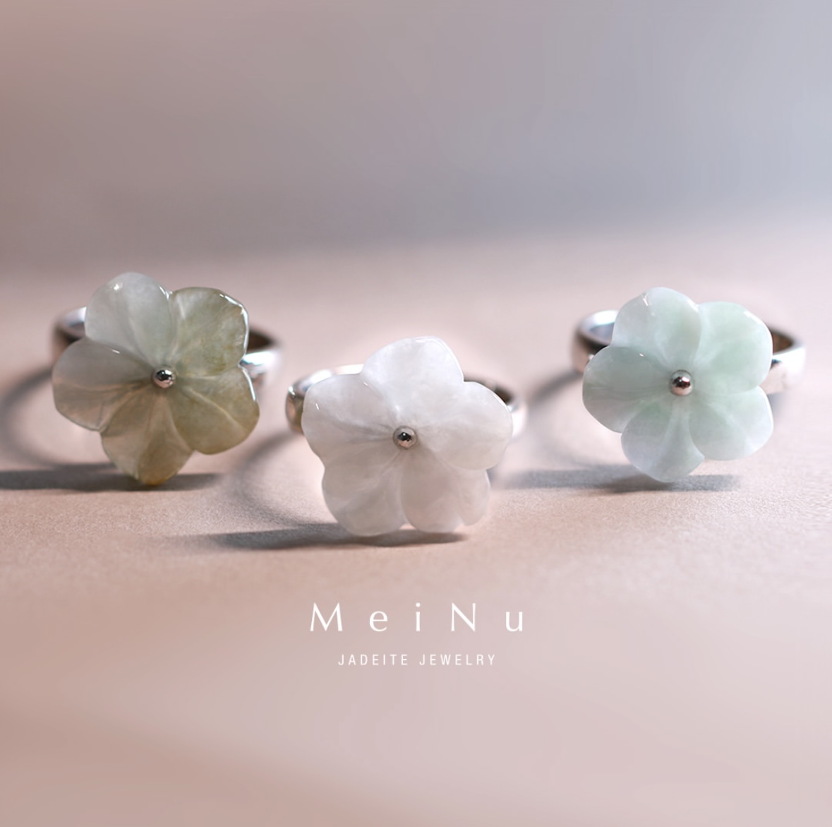 華やぐ美しさ♡ flower jadeite ring