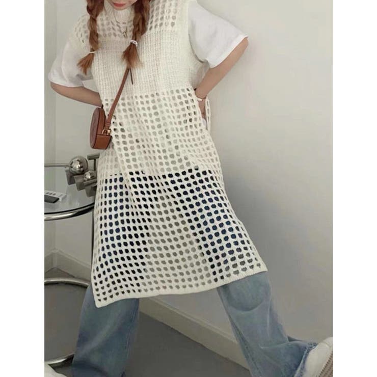 新入荷‼️ トレンド感あふれる メッシュニットワンピース
