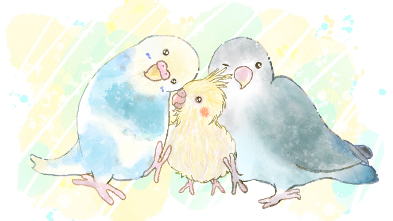 【イラストオーダー】3羽ちゃん描かせて頂きました🤍