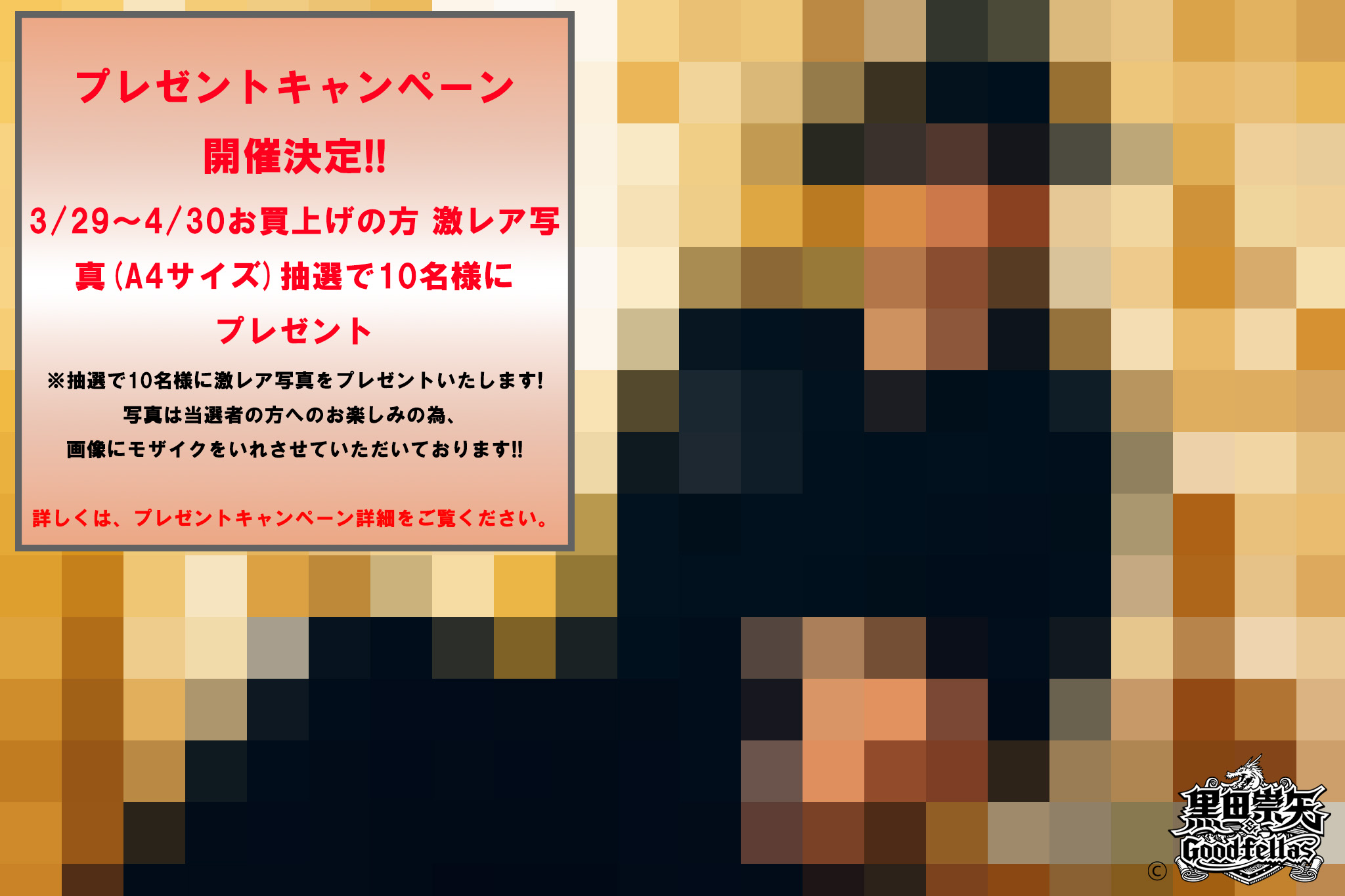 プレゼントキャンペーン開催決定!!|激レア写真(A4サイズ)抽選で10名様にプレゼント