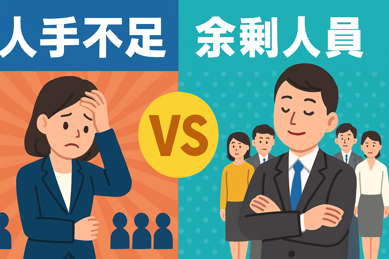 人手不足 vs 余剰人員