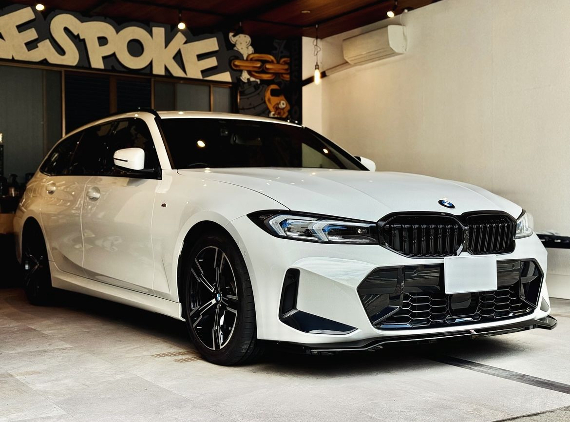 【BMW　G21ツーリング】・フロントグリル→ブラック化・フロントフラップスポラー・ドラレコ前後　他