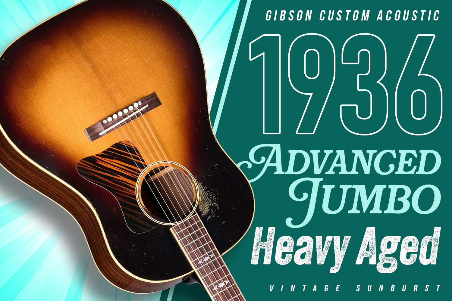 圧巻のヘヴィー・エイジド加工!ギブソン・カスタム「1936 Advanced Jumbo」!
