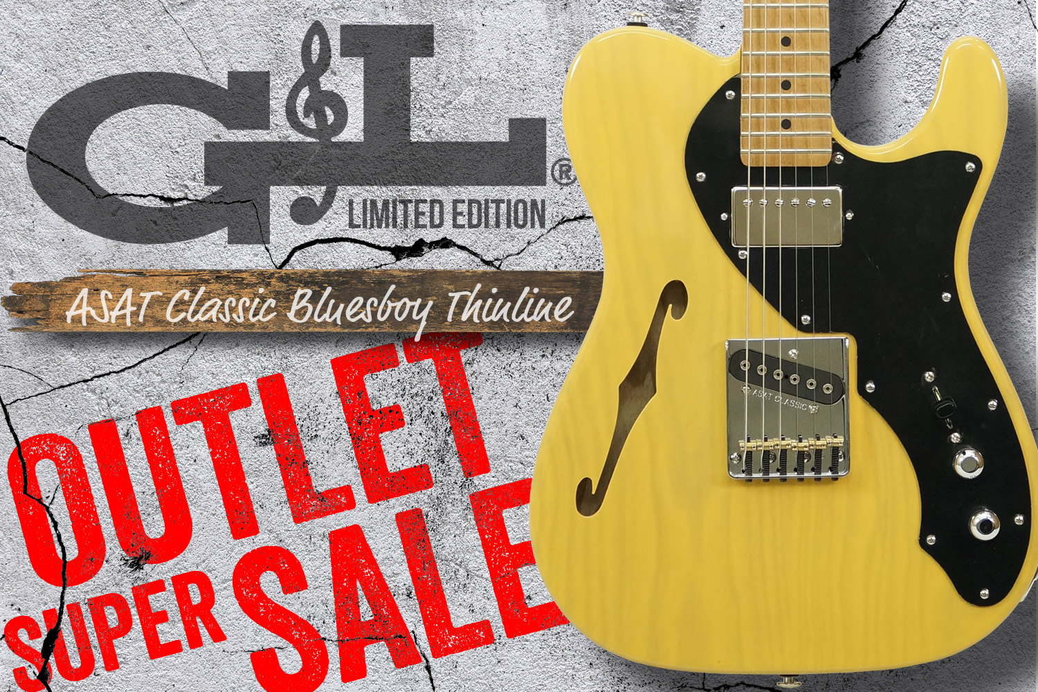 王道バタースコッチ!G&L USA 限定品 ASAT Classic Bluesboy シンライン!