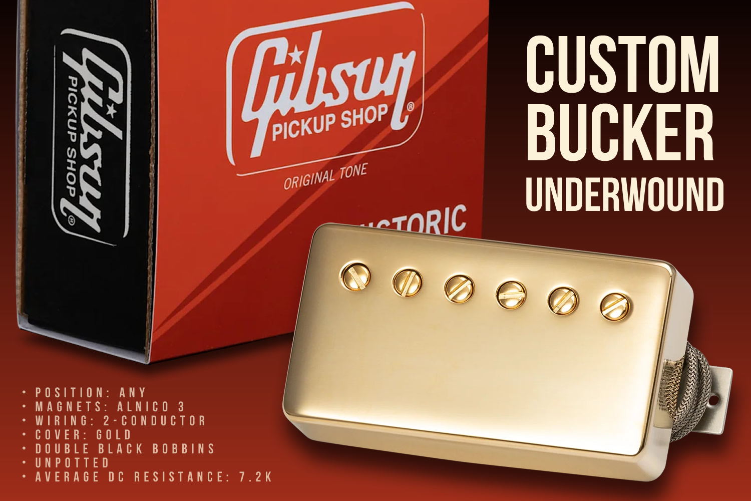 巻数を減らすことで倍音とハーモニクスをより明瞭にする「ギブソン・カスタムバッカー・アンダーワウンド」