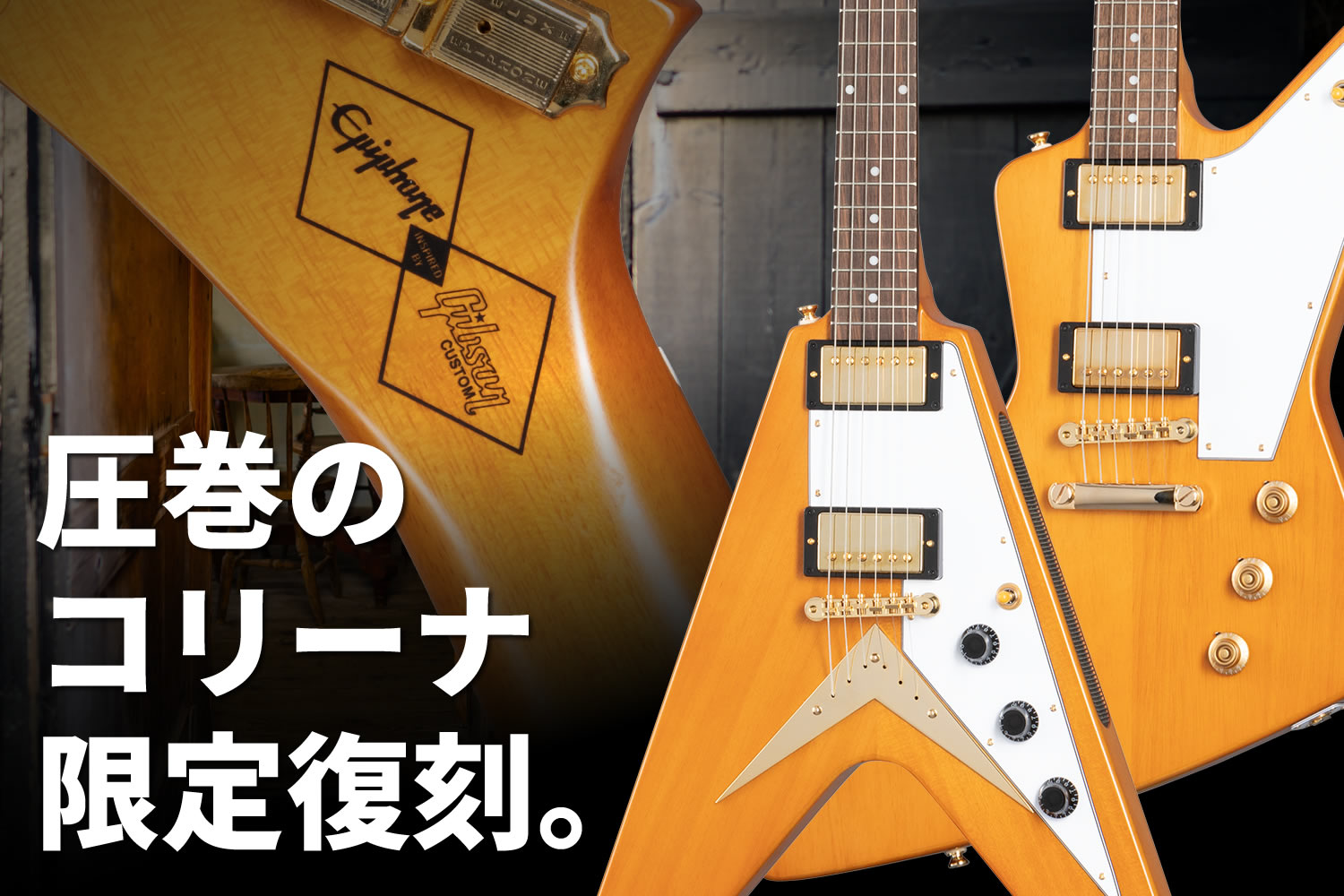 エピフォンから本格1958年スタイル「コリーナFV＆EX」が限定復刻にて登場！