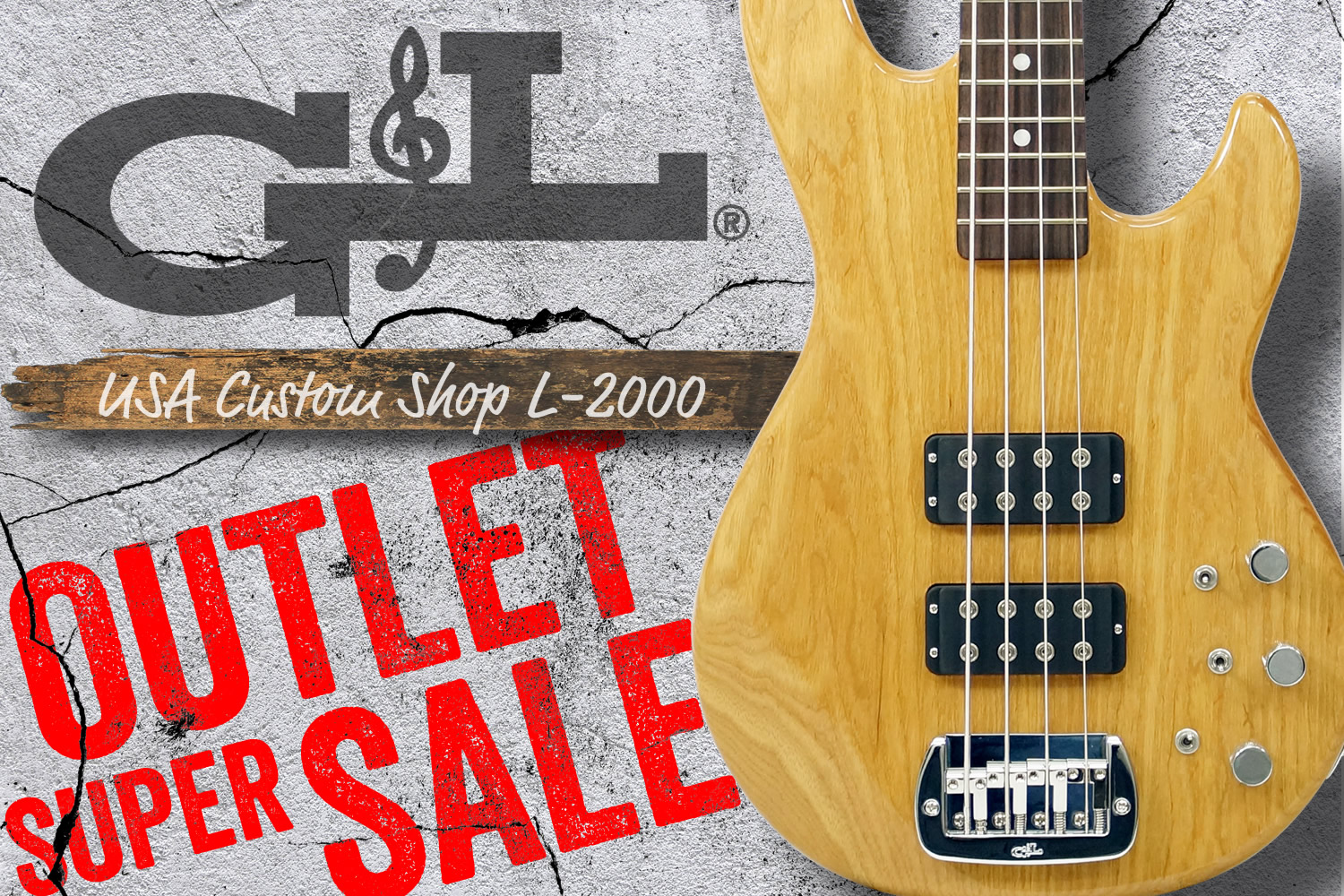 G&L祭り!USAカスタムショップ製の極上「L-2000」!こちらは渋いヴィンテージ・ナチュラル!