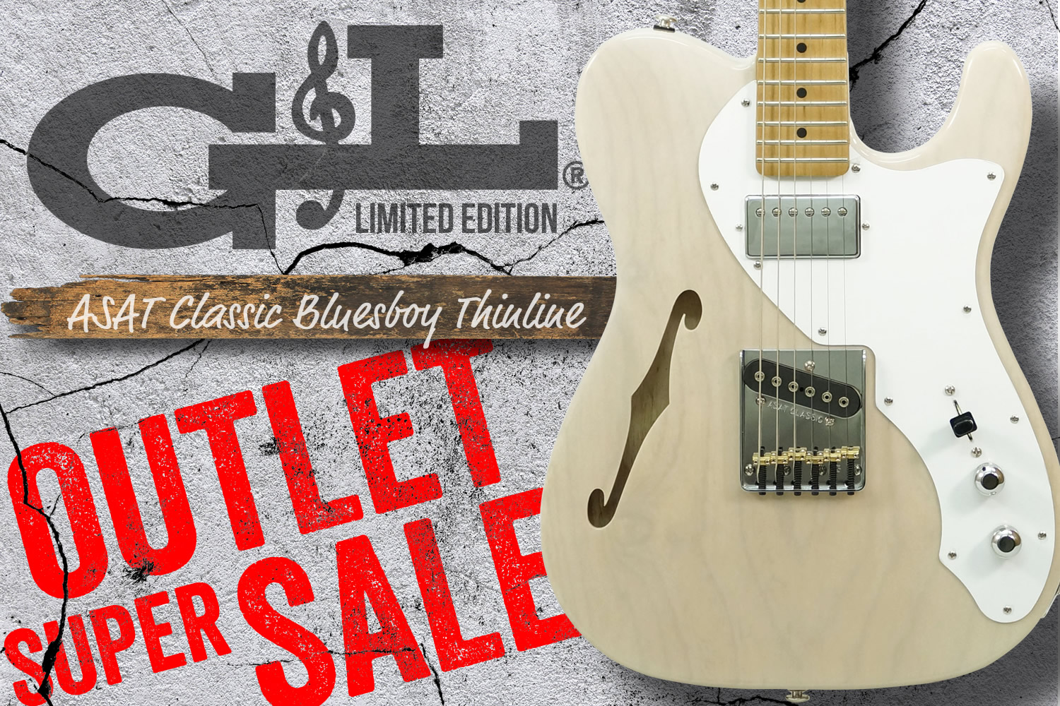 定番のブロンド!G&L USA 限定品 ASAT Classic Bluesboy シンライン!