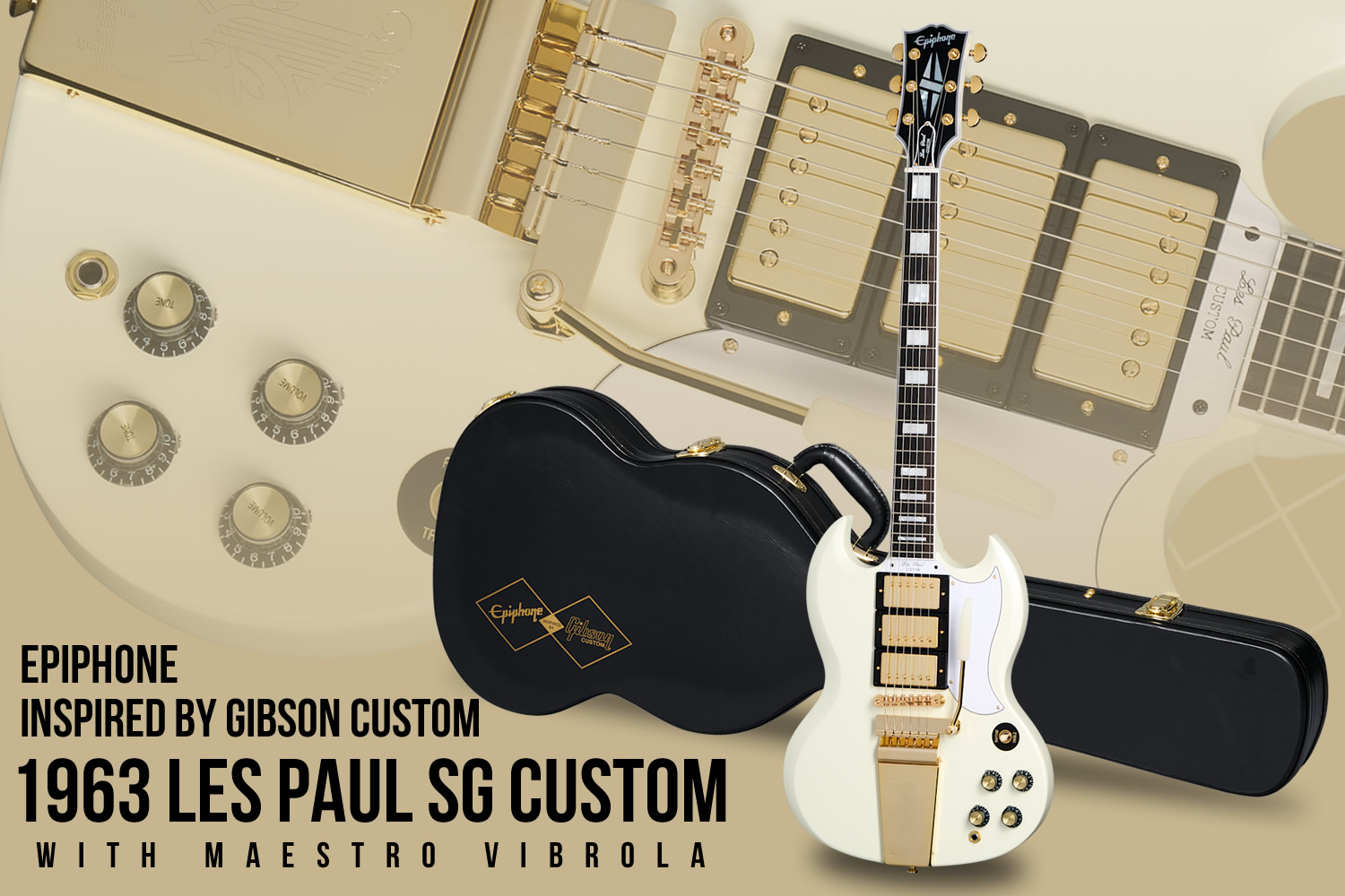 エピフォン×ギブソン・カスタムショップによる「1963 Les Paul SG Custom」！
