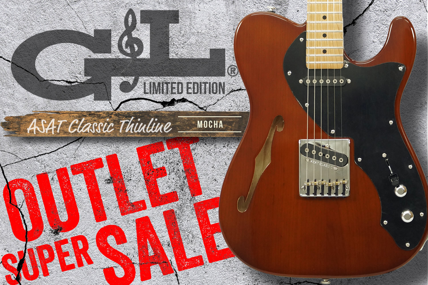 G&L祭り!渋いモカ!USA製限定シンライン「ASAT Classic Thinline」が超特価!