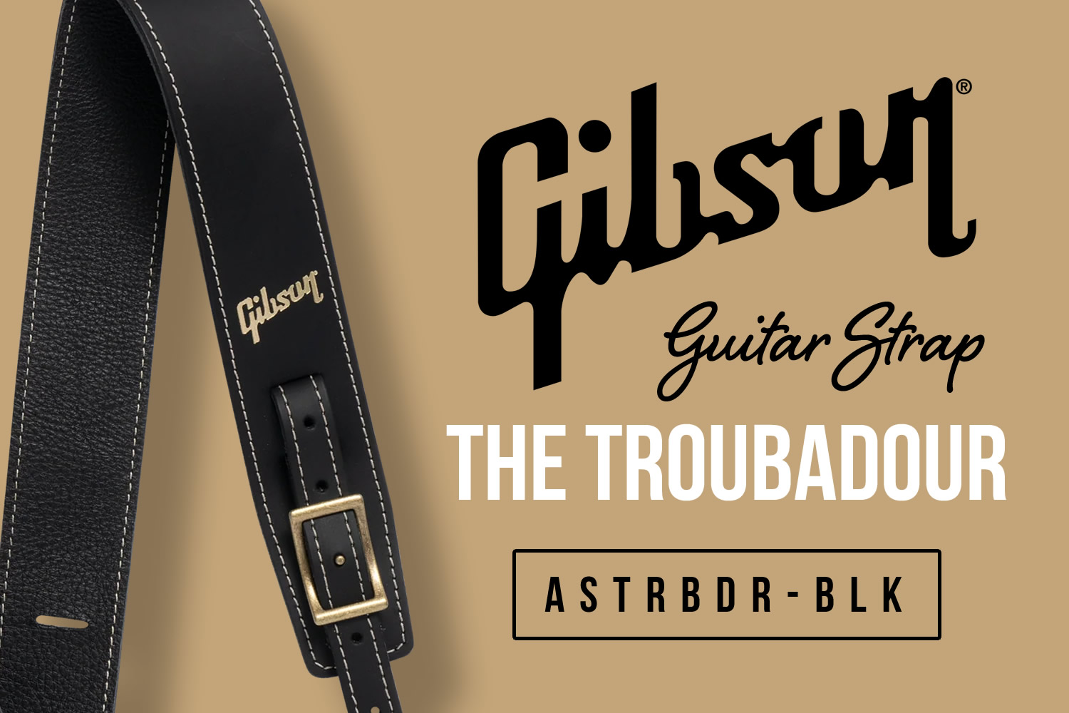 ギブソンUSA製の2インチ幅レザーストラップ「The Troubadour」！