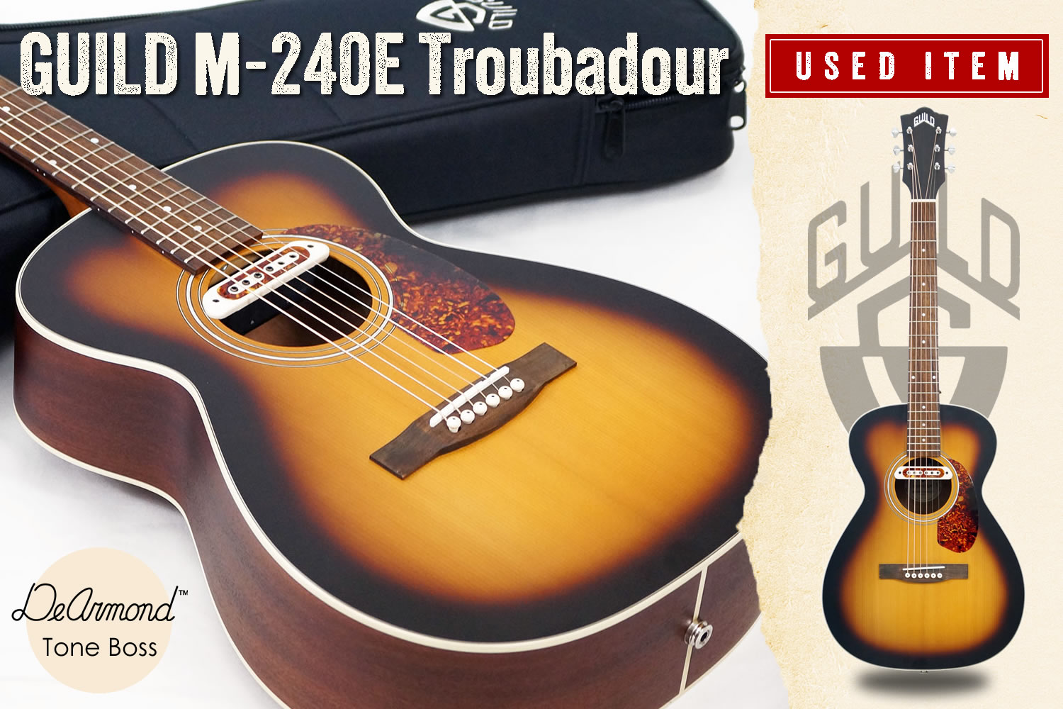 特選中古品！ギルドによる個性派エレアコ「M-240E Troubadour」が中古で入荷！