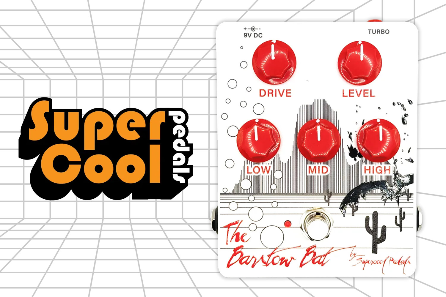 【Supercool Pedals】超多機能・超攻撃的ディストーション「Barstow Bat」!