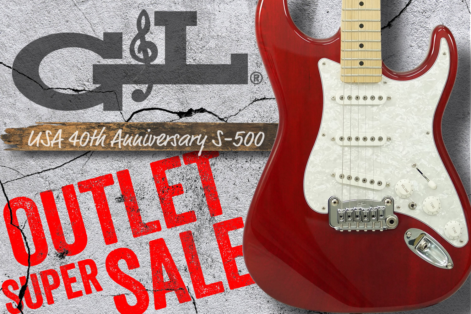 G&L祭り!現在では入手困難な40周年記念限定モデル「S-500」がスペシャルプライス!