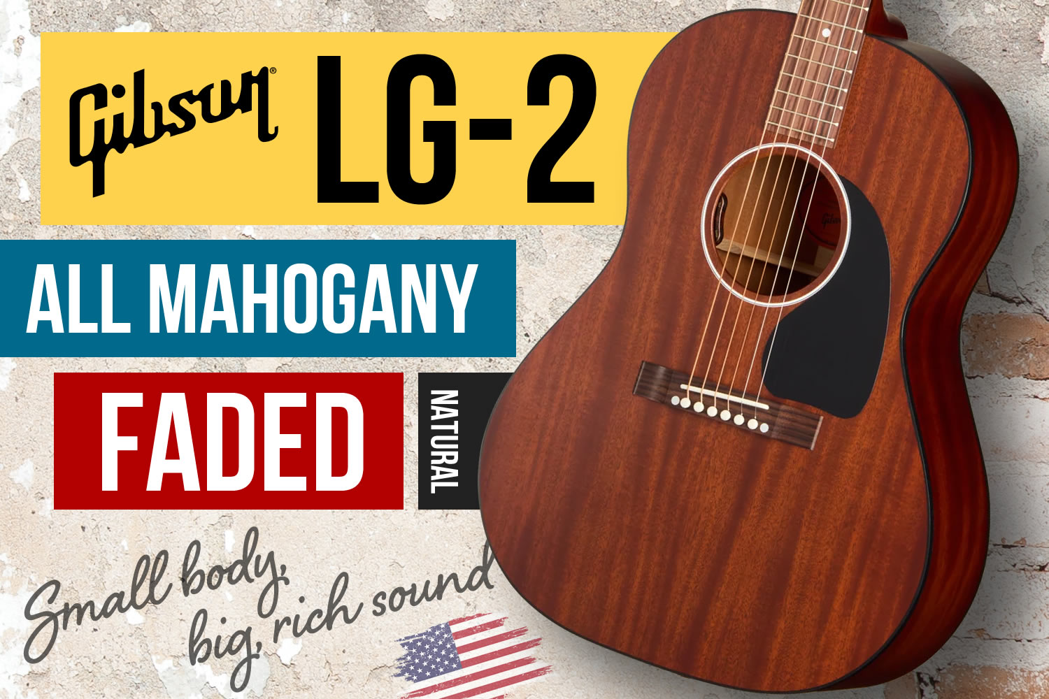 ギブソンによる艶消し×オールマホの超激渋モデル「LG-2 All-Mahogany Faded」！