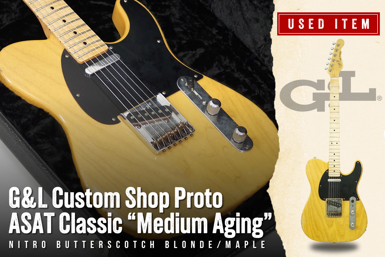 特選中古品!G&Lカスタムショップによる超希少プロトモデル ASAT Classic が中古で入荷!