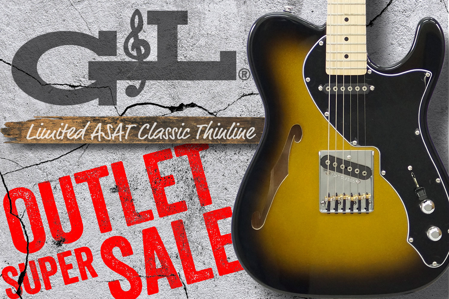 G&L祭り!2トーンゴールドバーストが印象的な限定品「ASAT Classic Thinline」!