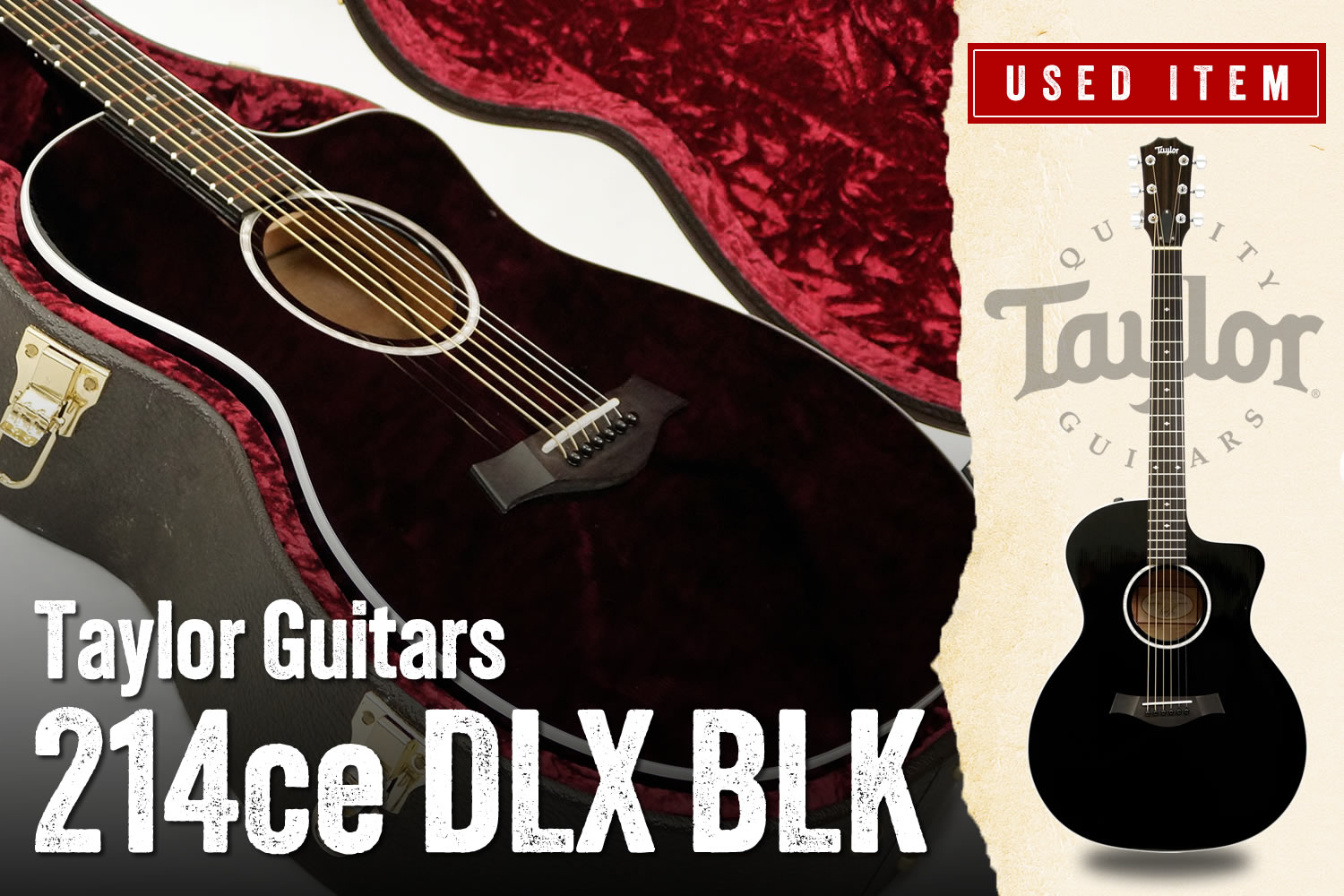 特選中古品！精悍なブラックカラーが印象的なテイラー「214ce DLX BLK」が中古で入荷！