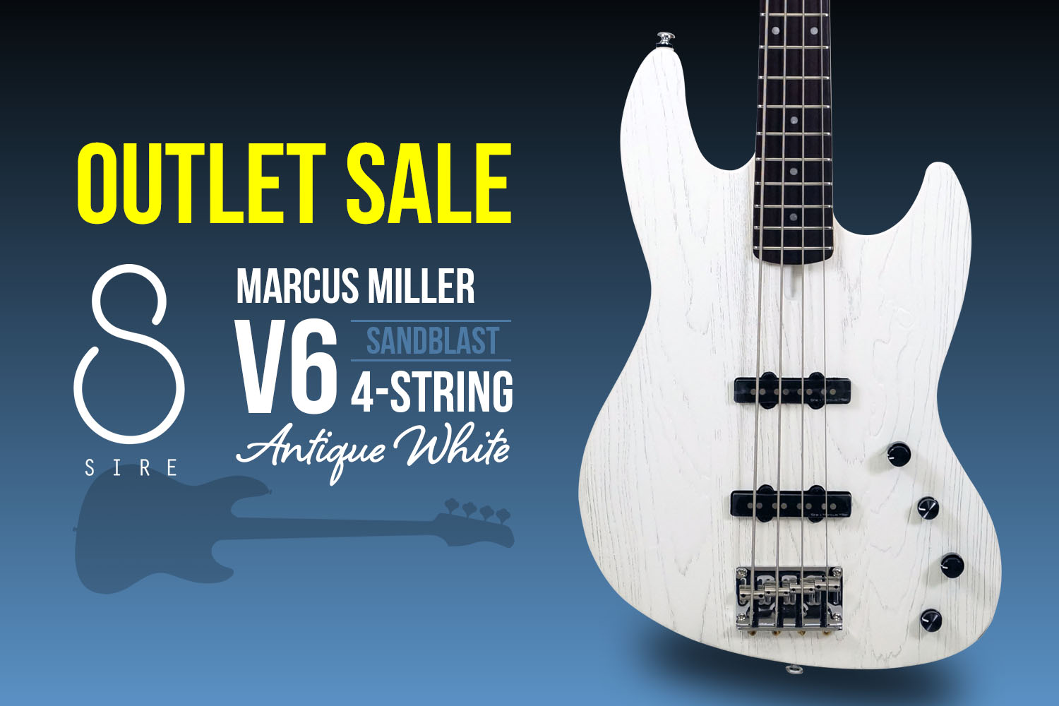サイアー×マーカス・ミラーによる軽量モダンJBスタイル「V6-4String」がアウトレット超特価!