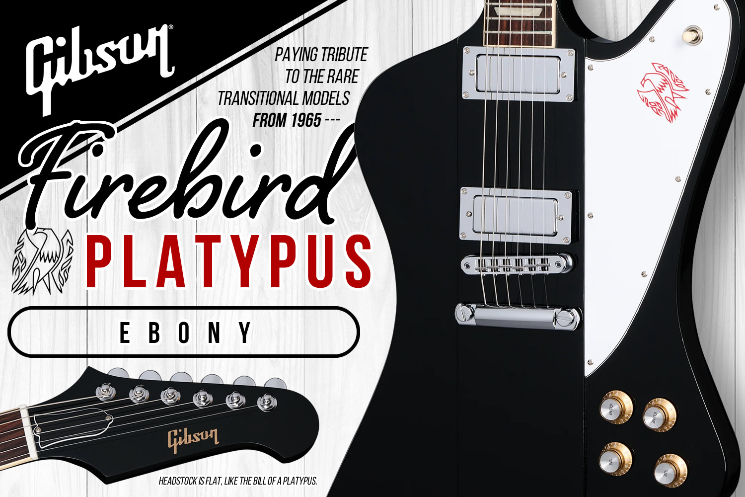 ギブソンからプラタパス・スタイル・ファイアーバード「Firebird Platypus」が登場!