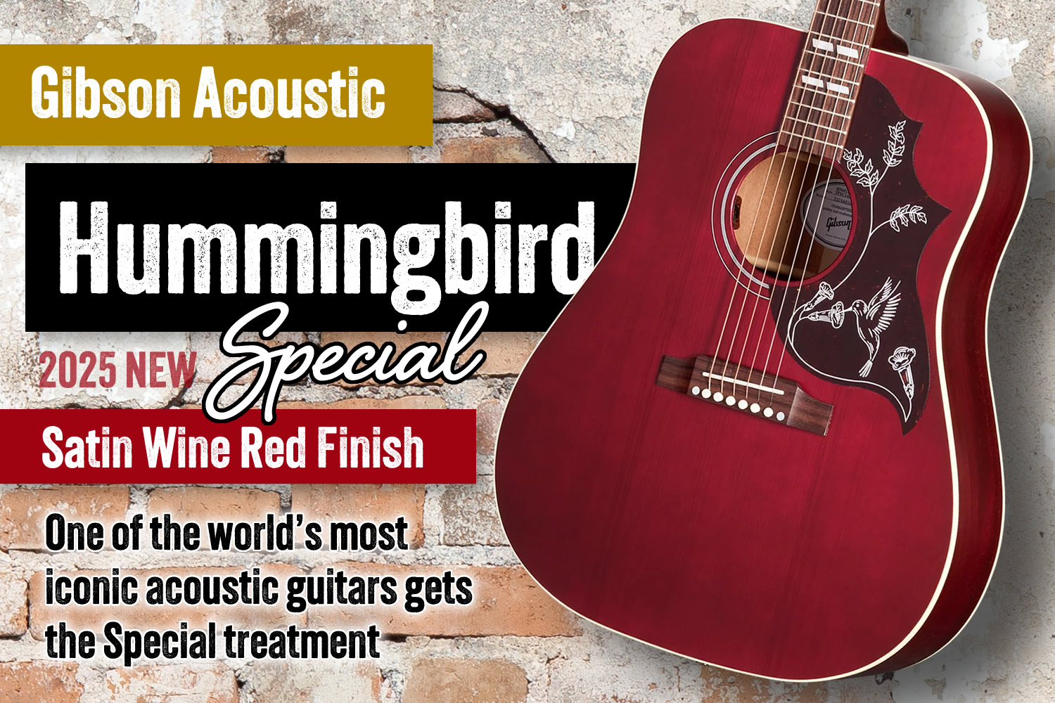 渋い艶消しワインレッドと薄めのボディが特徴的な「ギブソン・ハミングバード・スペシャル」!