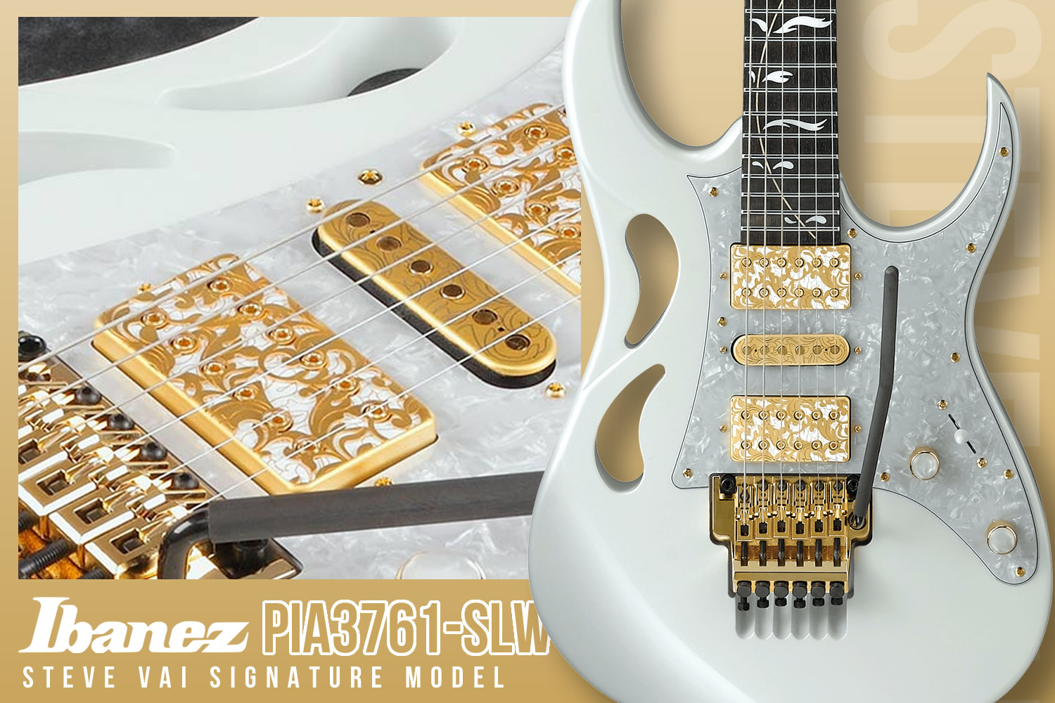 アイバニーズによるスティーヴ・ヴァイ・シグネイチャーモデル「PIA3761-SLW」!