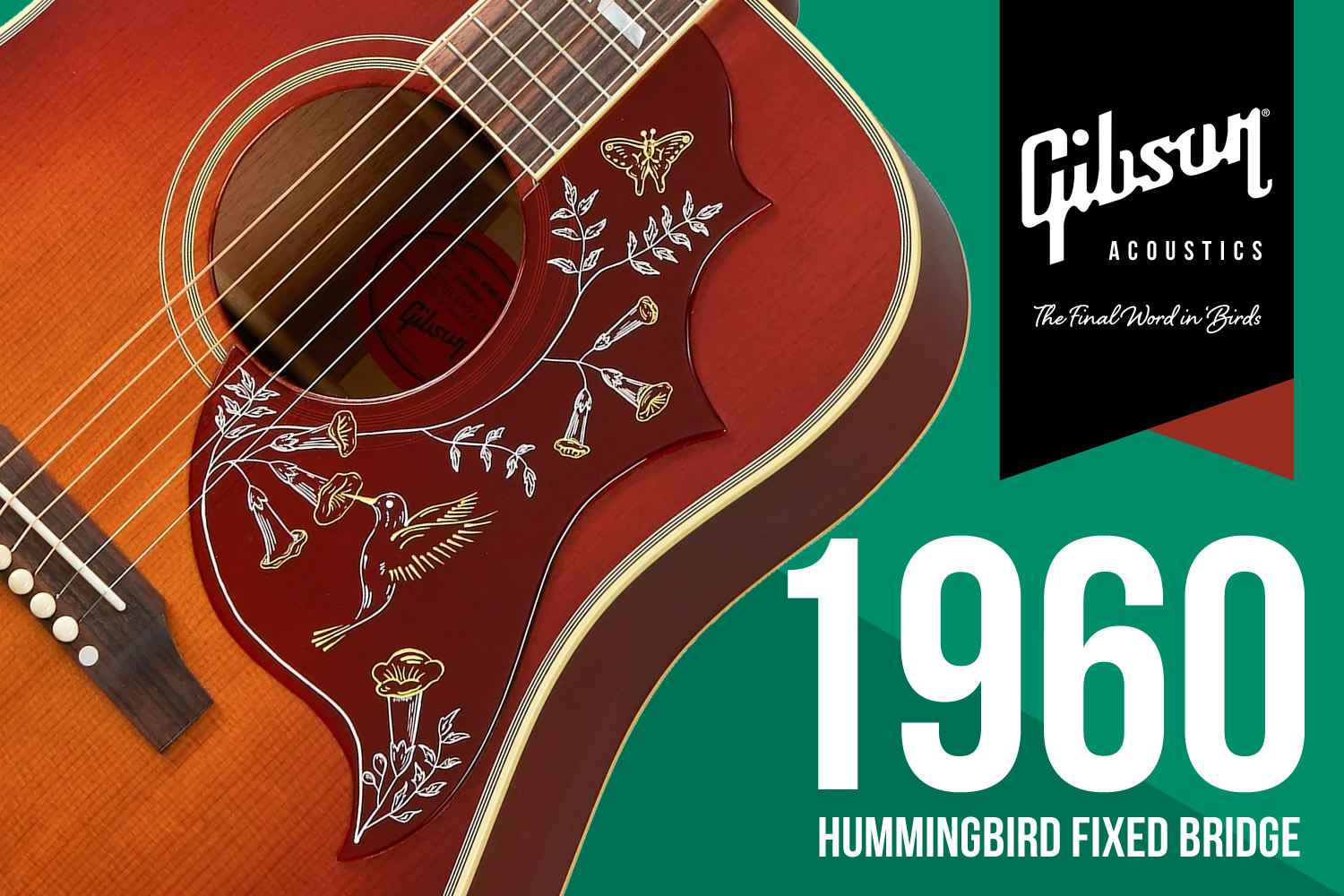 フィックスドブリッジ採用のギブソン「1960ハミングバード」!