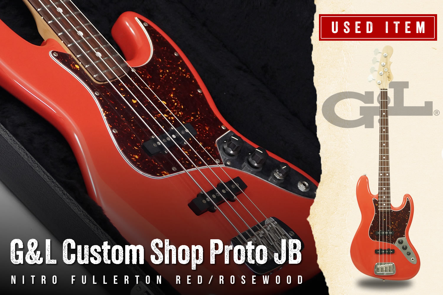特選中古品!G&L USA カスタムショップにて製作された、極めて希少な「JB」プロトタイプモデル!