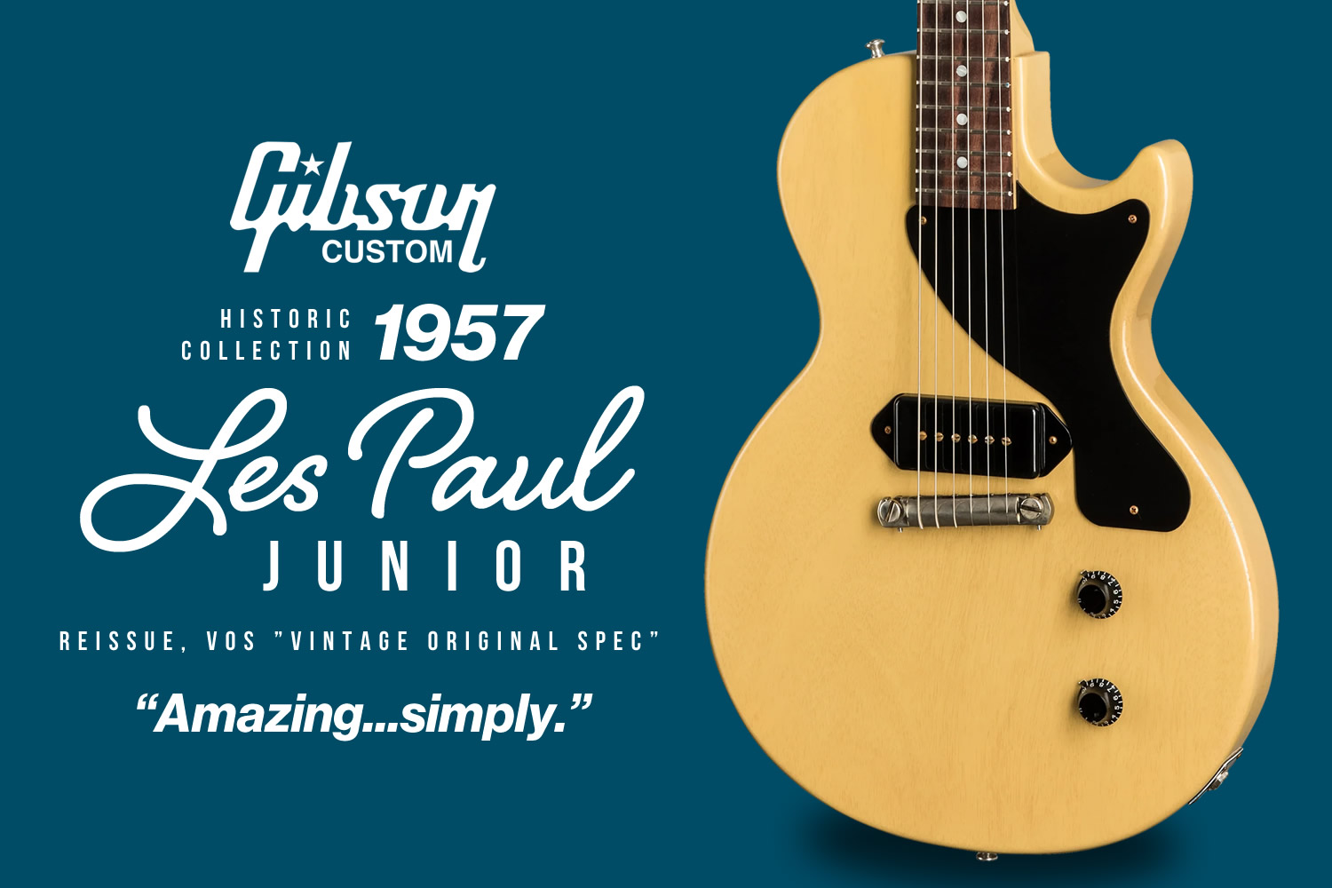 大定番のTVイエロー！ギブソン・カスタムショップによる1957年スタイル・レスポール・ジュニア！