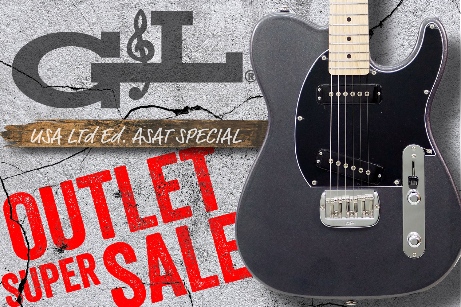 限定のグラファイトメタリックカラーを纏った G&L USA ASAT Special を特別価格で！