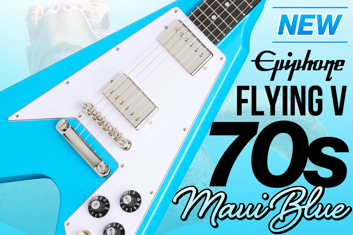 鮮やかなマウイブルー！エピフォンによる 70sスタイル・フライングV！