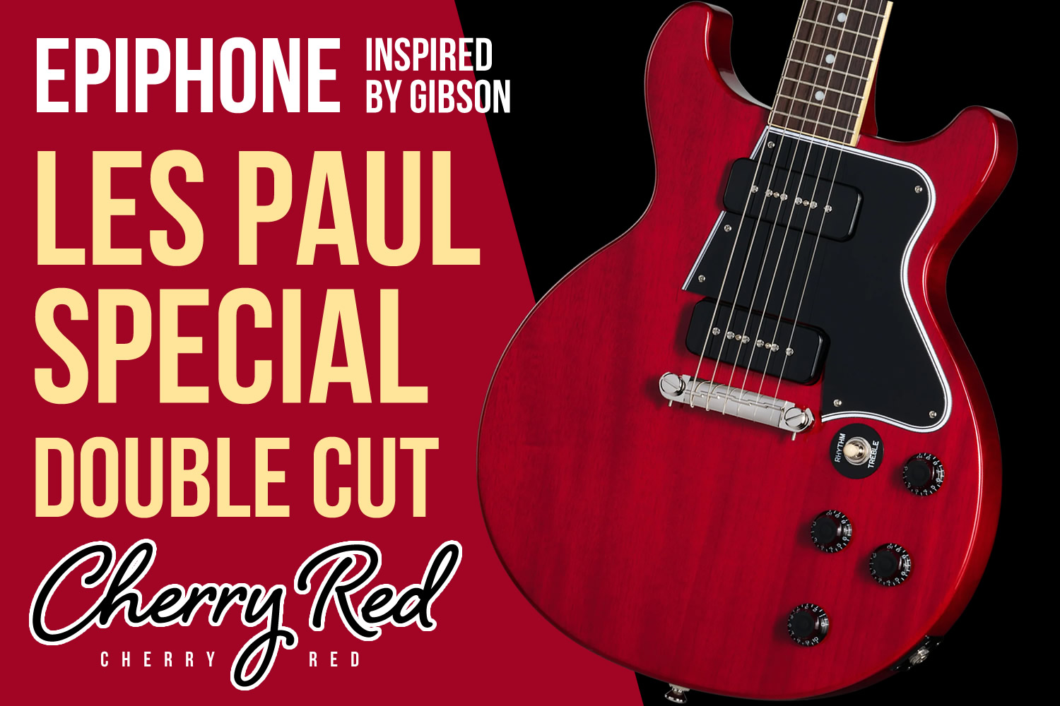 人気のチェリーレッド!エピフォンによる「Les Paul Special Double Cut」!