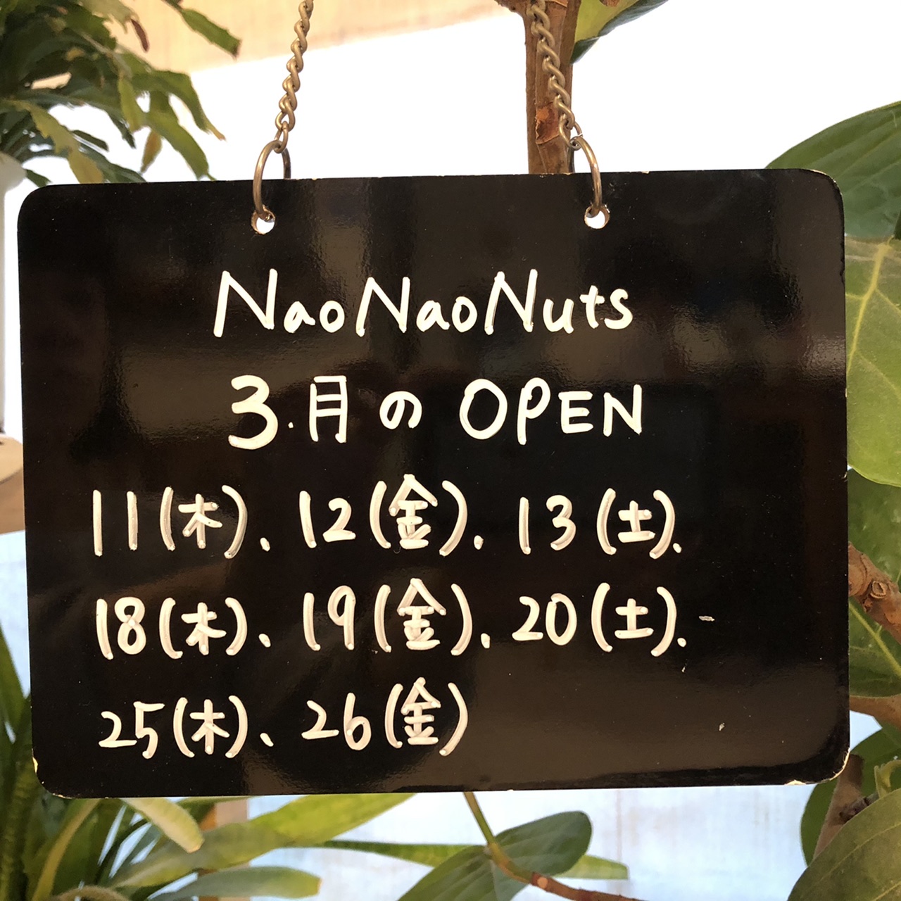【NaoNaoNuts】3月営業日のお知らせ
