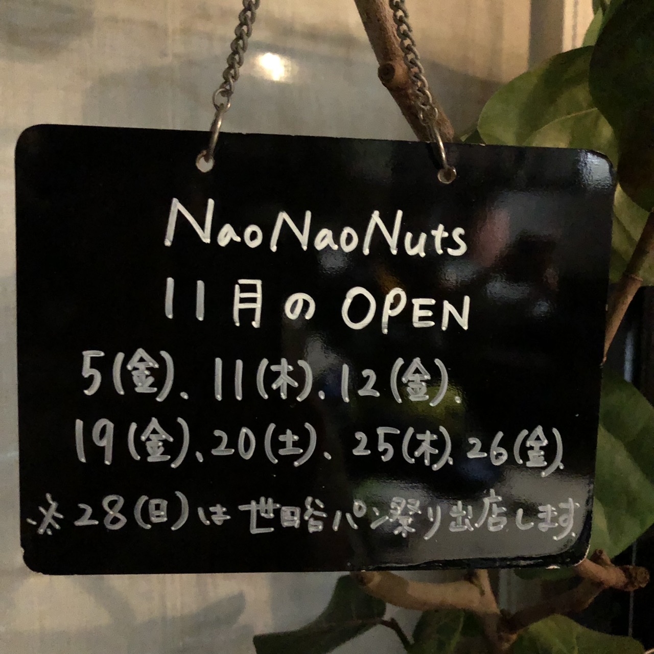 【NaoNaoNuts】11月 営業日のお知らせ