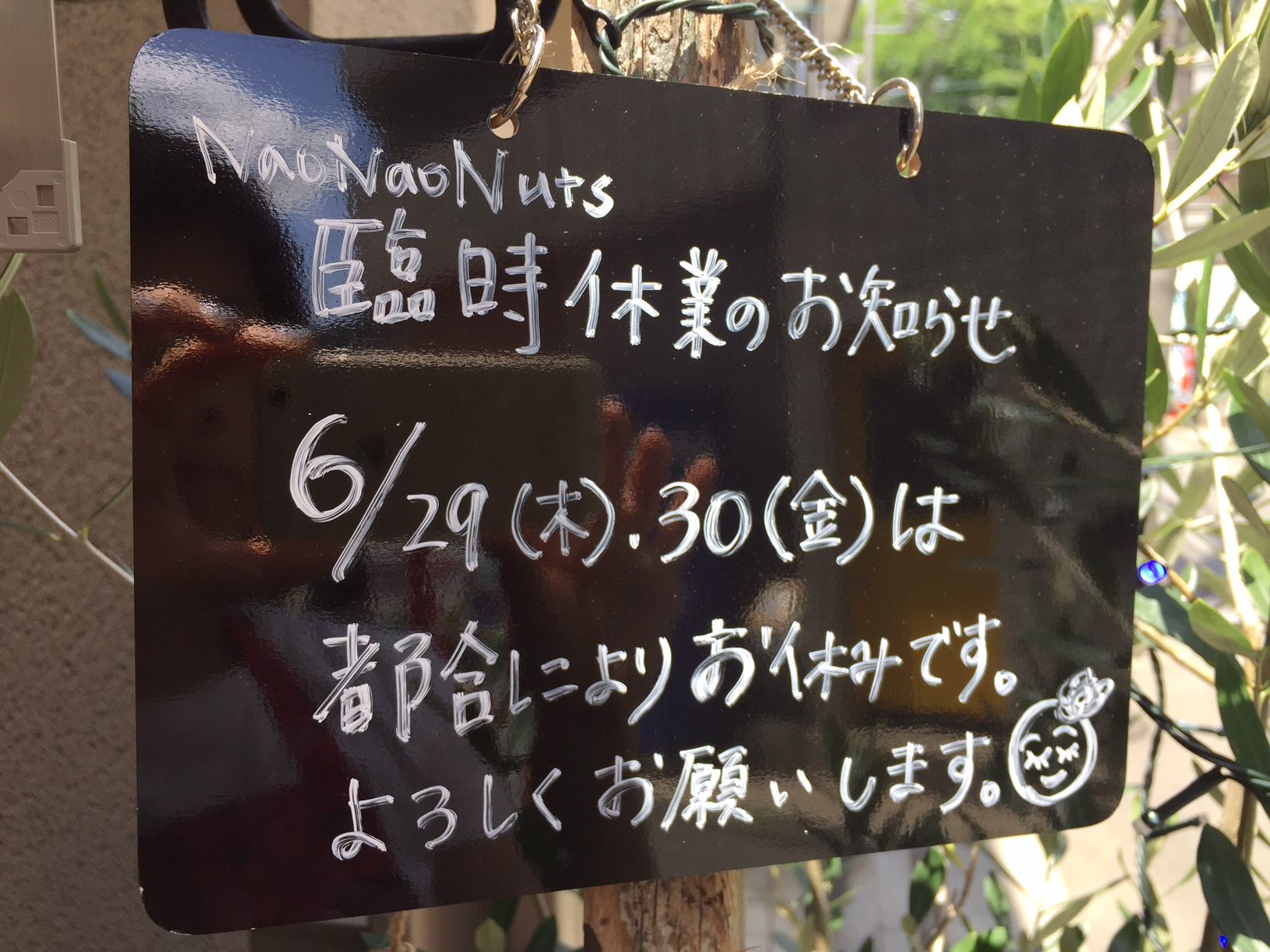 【NaoNaoNuts】営業日のお知らせ　2017/06/22