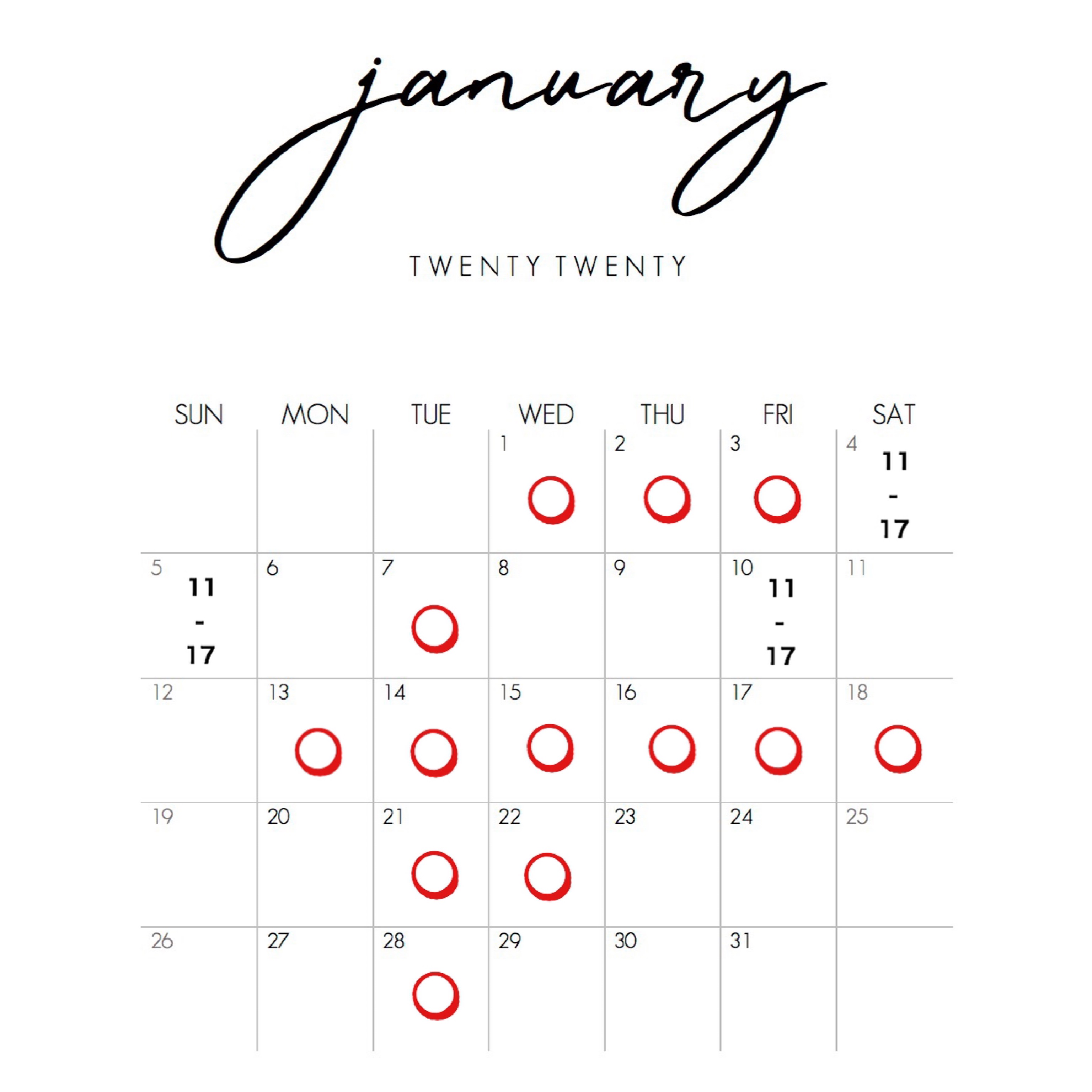 １月のおしらせ